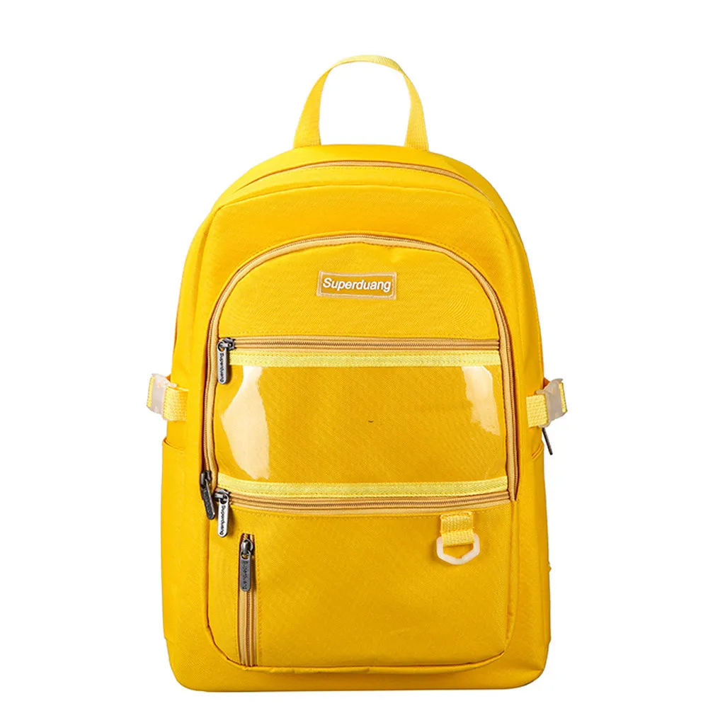 

Large Capacity Bags 2019 Spring Summer New Fashion Women Oxford Solid Color yellow Letter Backpack Package Bags