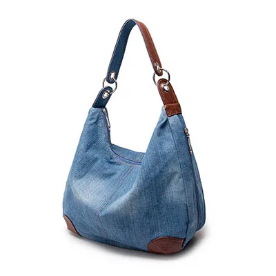 Light Blue Модные женские повседневные сумки, Дамская джинсовая сумка, большие сумки на плечо, синие джинсы, тоут, Mujer Bolsa, милые дизайнерские женские большие винтажные - Цвет: Light Blue