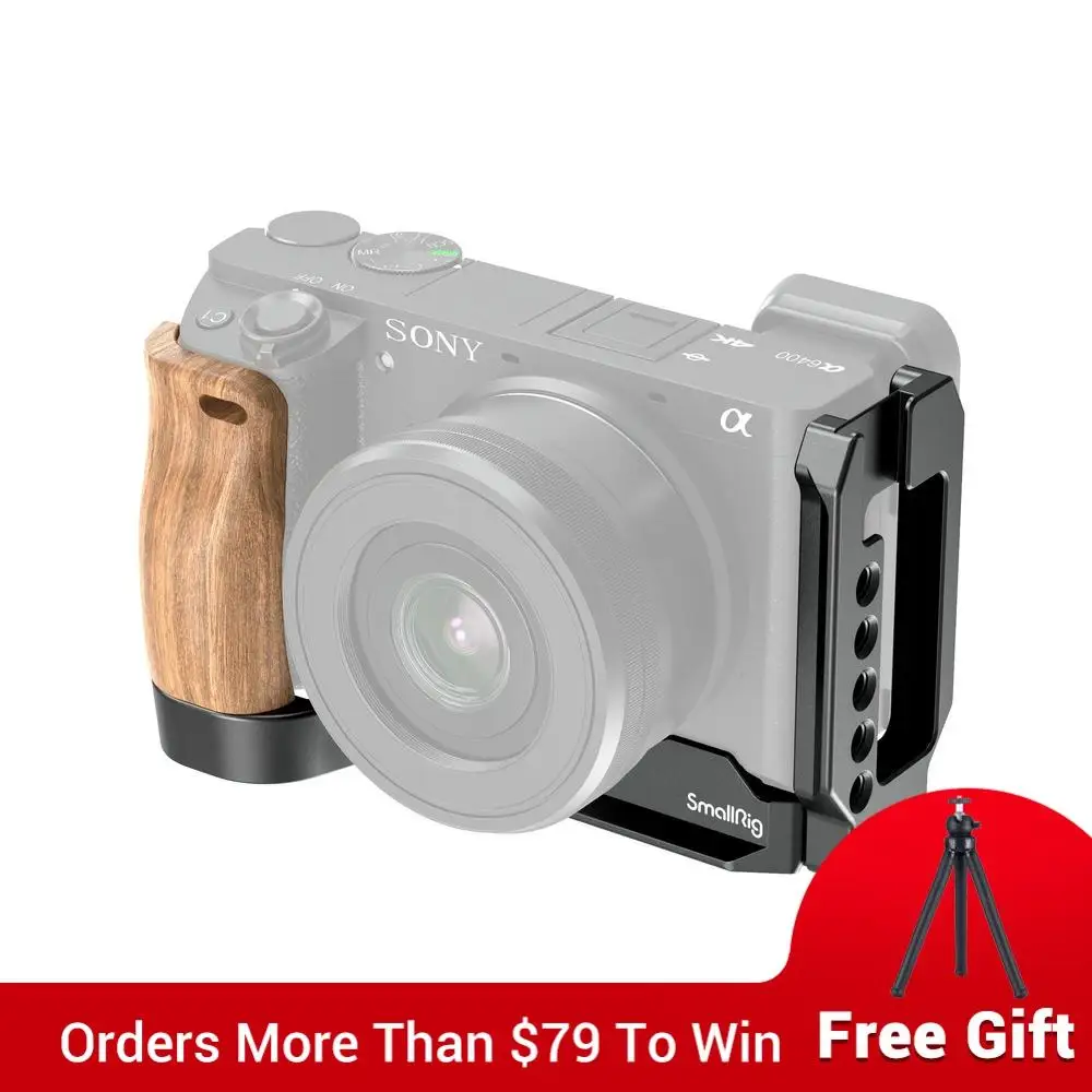 

SmallRig Camera L-Bracket For Sony A6400/A6300/A6100 w/ Arca-Type 1/4" Accessory Threads Quick Release L plate APL2331