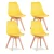 Set of 4 Modern Dining Chair Inspired Solid Wood Plastic Padded Seat with Cushion Retro Style Kitchen Chair for Dining Room 7
