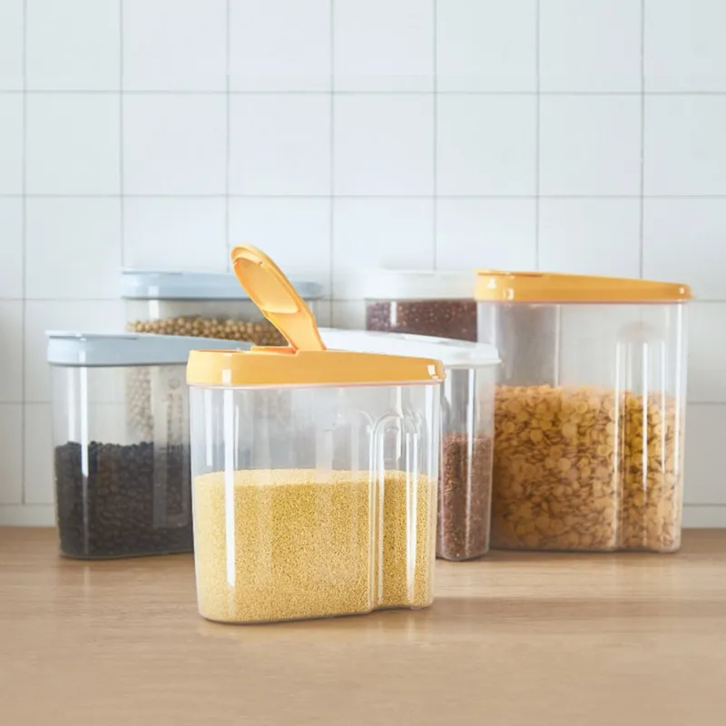 

Plastic Snap Sealed Cans Transparent Food Jar Kitchen Grain Storage Box Dried Fruit Storage Tank