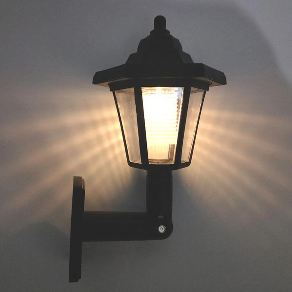 Vintage Hexagonal Solar Power Wall Lamp Waterproof Garden Path Landscape Light Vintage Hexagonal Solar Power Wall Lamp Waterproof Garden Path Landscape Light