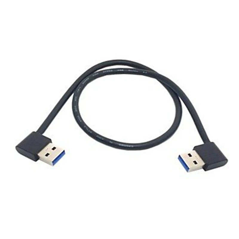 

FFYY-USB 3.0 Type A Male 90 Degree Left Angled to Right Angled Extension Cable Straight Connection 0.5M 1.5FT