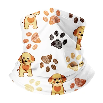 

Cute Dog Paw Print Unisex Ladies Balaclava Magic Scarfs Seambless Multifunction Turban Head Bands Half for Dust Wind UV Women