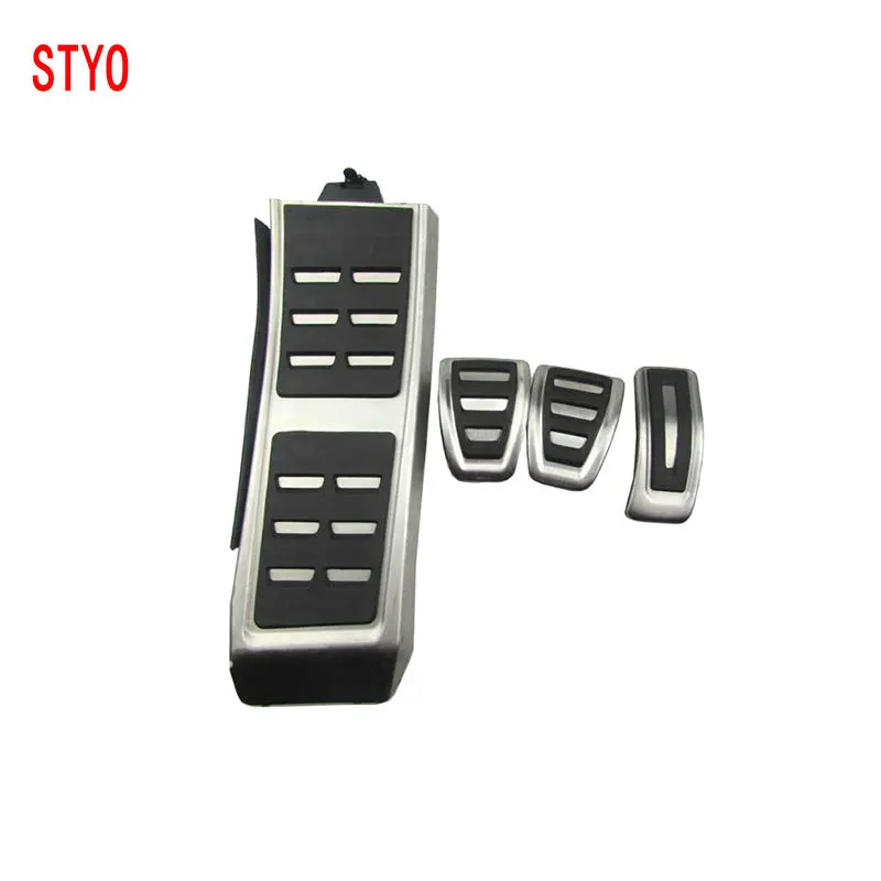 STYO Car Stainless Steel MT Pedal/AT pedal(Footrest+Gas+Clutch+Brake Pedal）For Audii A4 B8 S4 RS4 Q3 A5 S5 8T Q5 A6 C7 A7 S7 S6