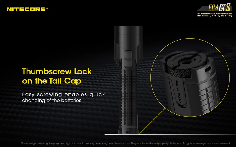 NITECORE EC4GTS тактический фонарь комплект Cree XHP35 HD max 1800 люмен прожектор луч бросок 396 м Открытый Ручной фонарь