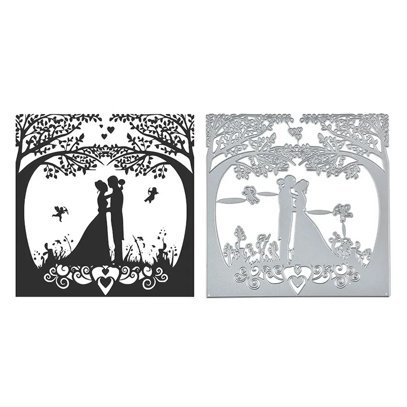  DiyArts Couple Love Metal Cutting Dies Lace Invitation for Card Making Scrapbooking Embossing Stenc - 4000539186237