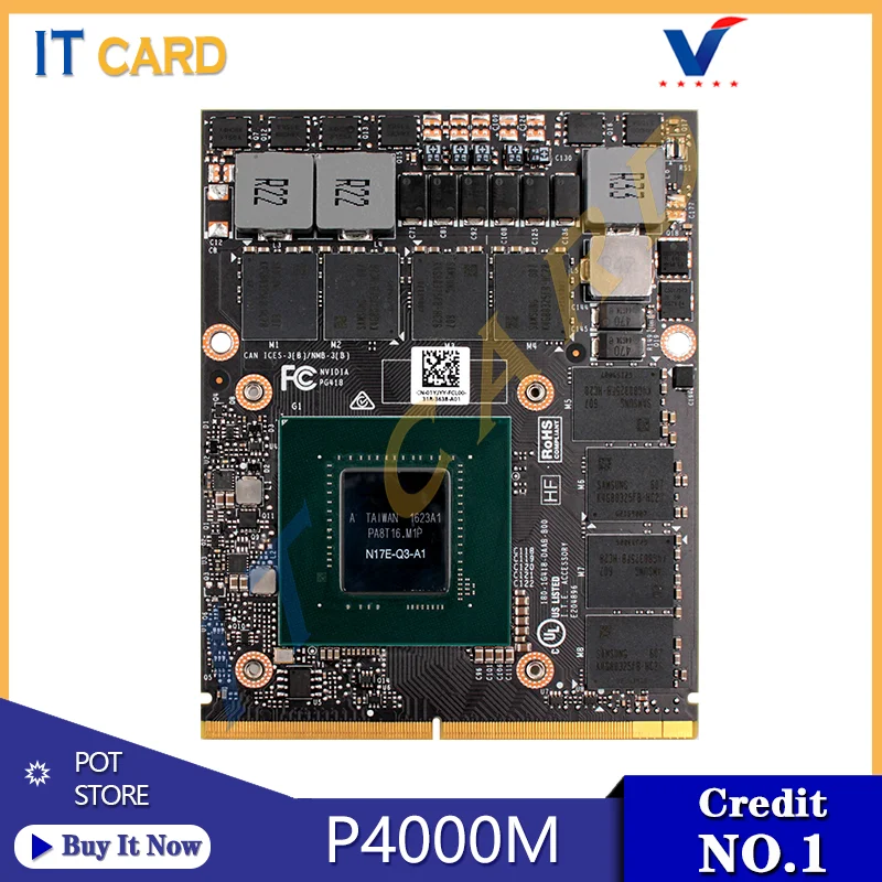 Видеокарта Quadro P4000M P4000 GDDR5 8 ГБ N17E-Q3-A1 с X-образным кронштейном для HP ZBook 17 G3 G4 Dell M7710