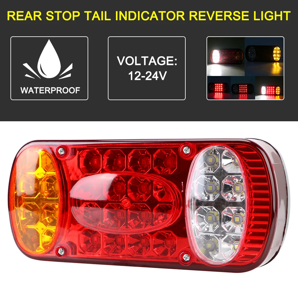 LED Tail Lights 12V 24V Truck Rear Brake Lamp LED Trailer Turn Signal Running Lights Taillights Stop Warning Indicator Lorry Van Car Accessories