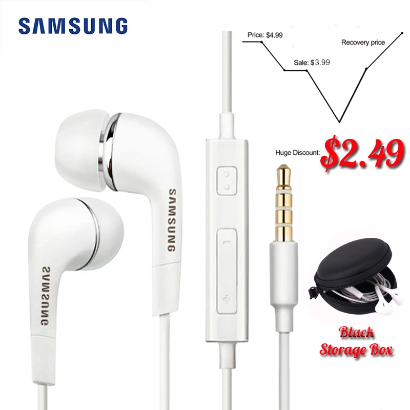 Samsung EHS64 Earphone In-Ear Wired 3.5mm Speaker Headset for Xiaomi Huawei Support Android with Microphone Gaming Headset