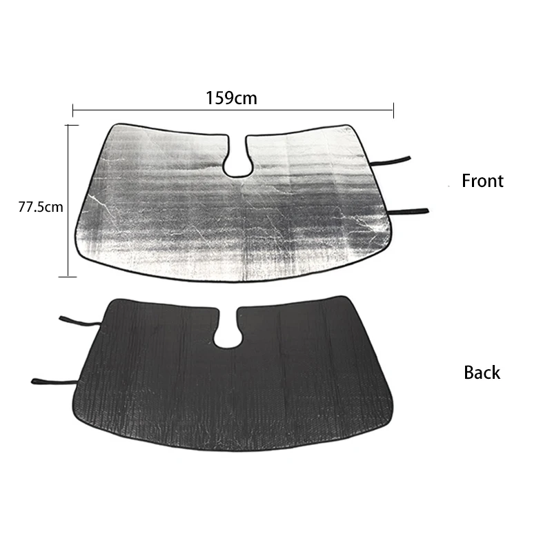 Parasole Per Dodge Ram 1500 2019-2024 Con Sensore 10" - Pieghevole, Custodia, Triplo Strato, Grigio