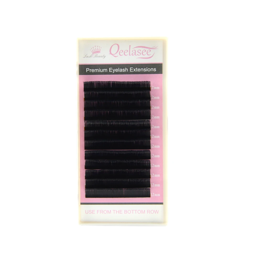 Qeelasee 20pcs/lot CC/DD curl Individual Eyelash Extensions Classic Makeup Lashes Matte Black Soft Natural 12 Lines Syntheti 2