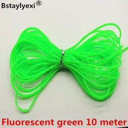 20 Meter Multicolor 2mm Hollow Rubber Tubing for Jewelry and Decorative DIY Accessories (Green 10 meters)