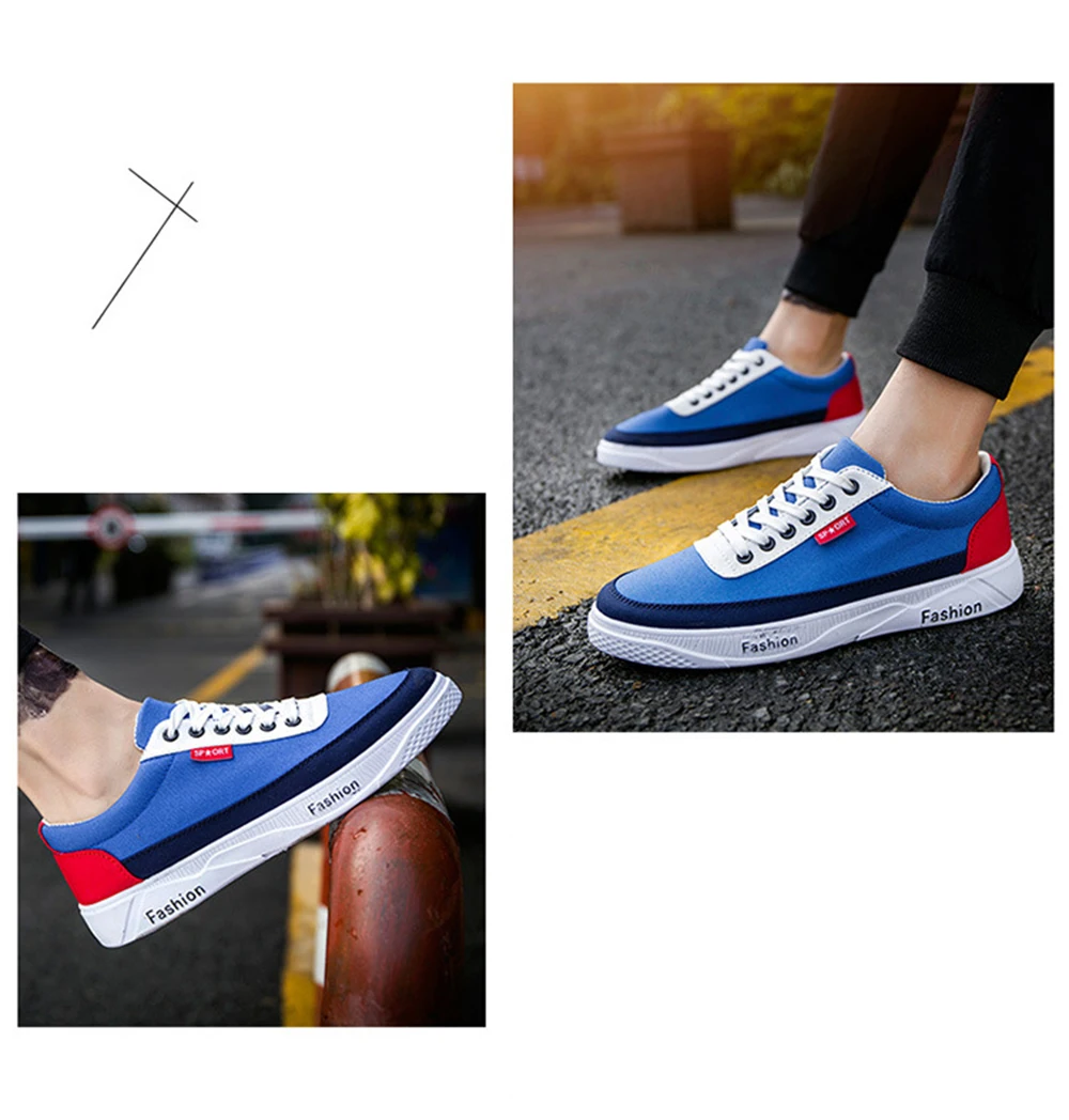 TaoBo Low Top Graffiti Canvas Shoes Man Flat High Quality Lace-up Print Casual Shoes Breathable Light Sneaker Color Debate