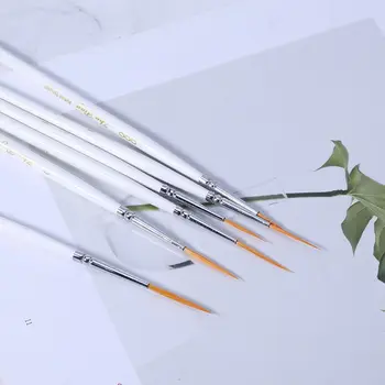 

6Pcs Round Brush Hook Line Pen Artist Nylon Hair Paint Set Draw Painting Craft