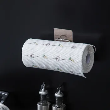 

Stainless Steel Rack Wall Shelf Rack Holders Kitchen Disposable Rag Rack Plastic Wrap Rack Bathroom Towel Storage Rack