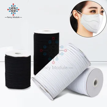 

Elastic Flat Rubber Strap 180 meter 197 yards 6mm Flat Elastic Masks Band DIY Masks Stretch Sewing Rope for Clothes Caps Masks