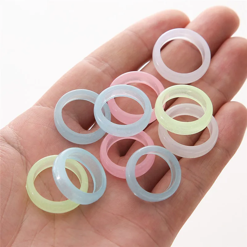 Mixed Color Luminous Ring For Women Men Colorful Finger Rings Fashion Jewelry Gift 10pcs/lot finger ring ring set