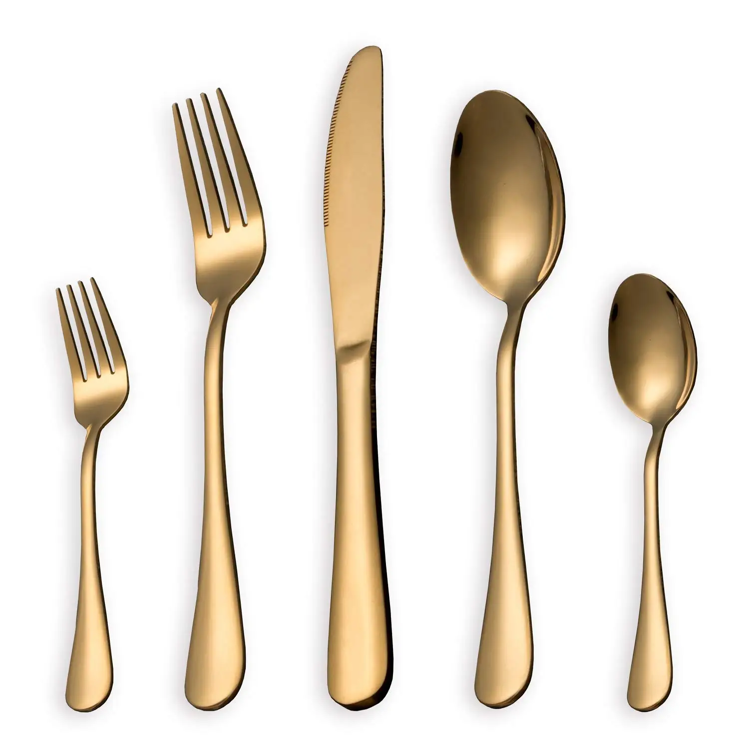 30 шт. Набор радужных столовых приборов столовая посуда из нержавеющей стали столовые приборы черный торт салат ФОКС нож наборы посуды кухонные инструменты Bacth - Цвет: Gold 30pcs