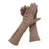 Gloves winter ladies gloves suede long 35CM arm suede fashion suede touch screen thick black gray beige dark blue brown light gr ► Photo 2/6