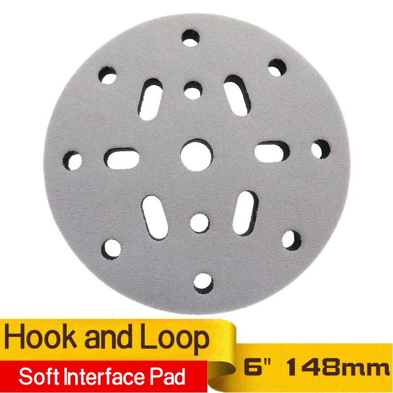 6 Interface 150 mm Coussin Pad 6 Trous Velcro Mousse protection de ponçage disque 