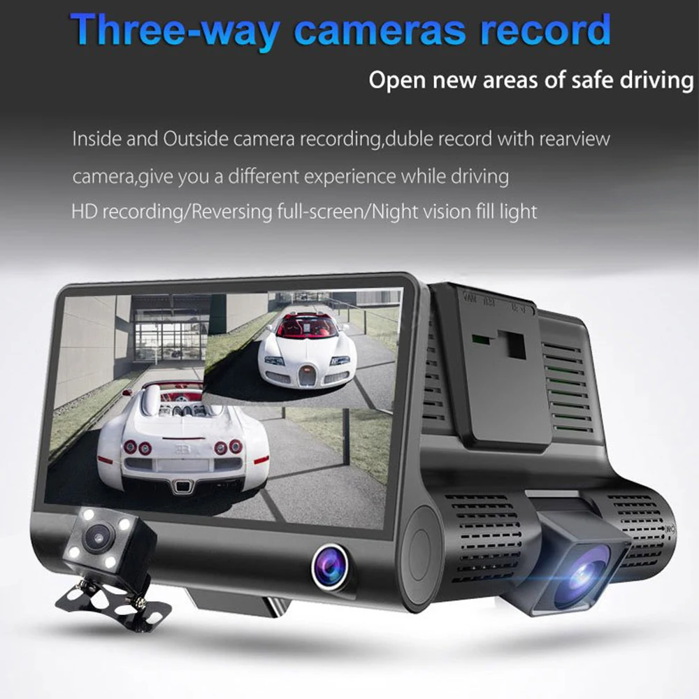 AKASO Автомобильный видеорегистратор с двойным объективом 4 ''HD 1080P камера