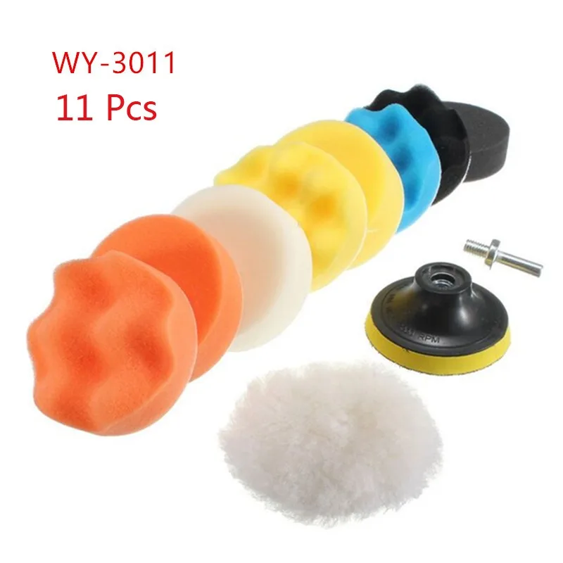 

11Pcs 3" Waffle Buffer Polishing Pad Set For Car Polisher
