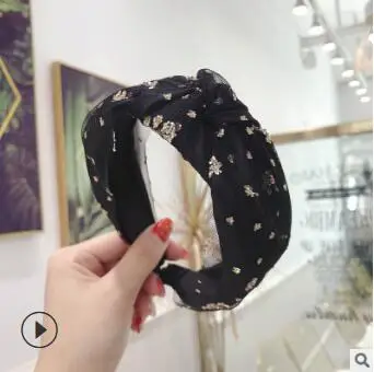 2 36 шт./лот DIY простой мульти золочение блёстки повязки на голову марлевые цветы галстук повязки с узелком Инструменты для укладки волос аксессуар HA1581 - Цвет: 2