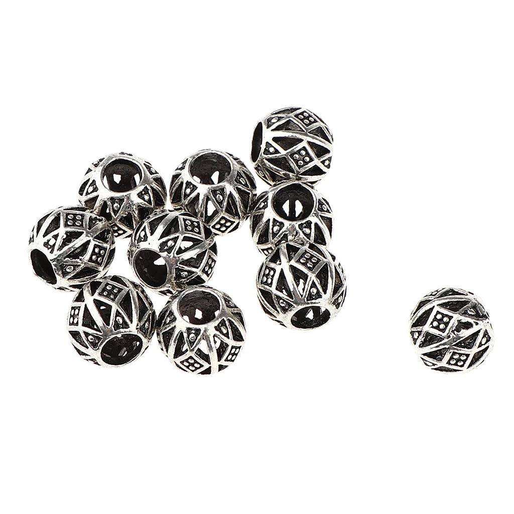 10pcs/set Dreadlocks Beads Hair Rings Tubes Decoration Braiding Hair Braid Cuff Clip