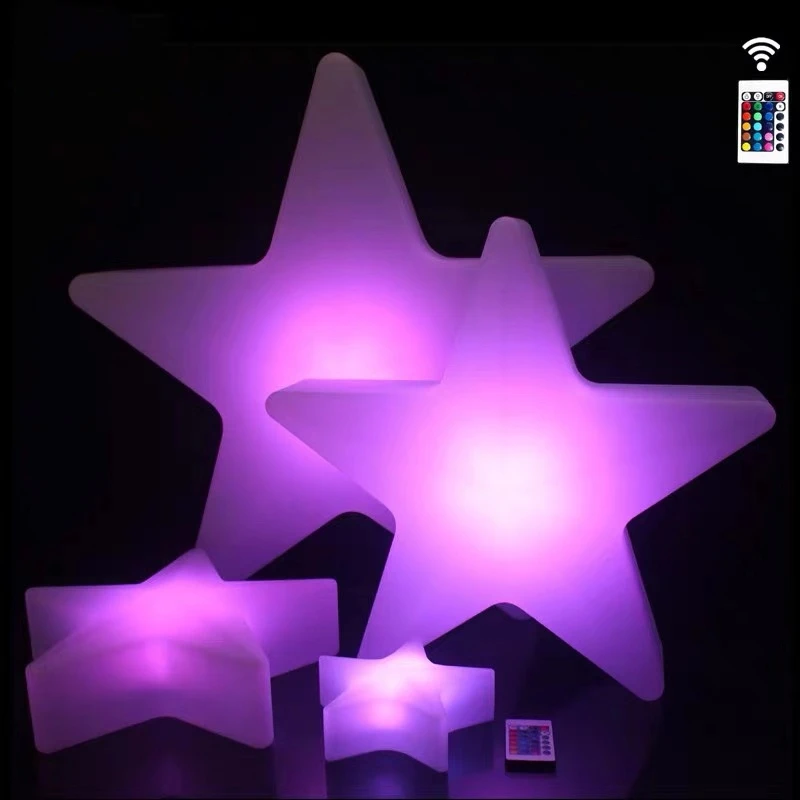 Glow star lamp five-pointed star chandelier lamp charge festival remote control RGB creative handheld star lights