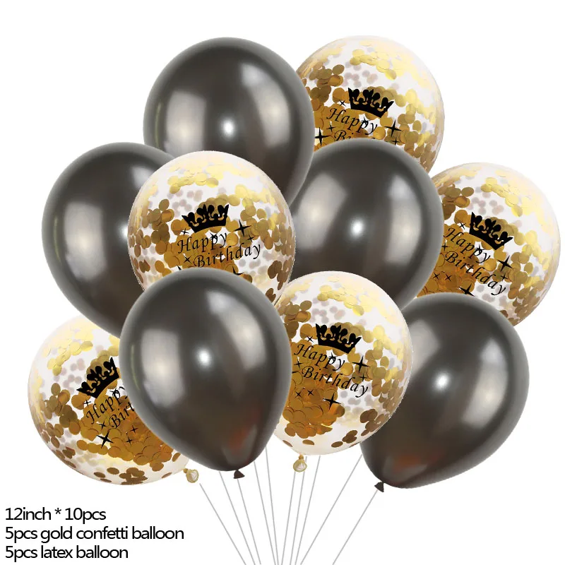 40-ой день рождения Золотой С Днем Рождения шар фольга 40-ой шар черный баннер фоторамка с днем рождения Принадлежности Декор - Цвет: 10pcs 12inch balloon