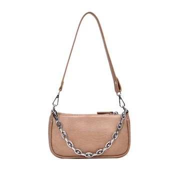 

MINI PU Leather Shoulder Bags For Women 2020 Chain Design Luxury Hand Bag Female Travel Solid Color Simple Purses
