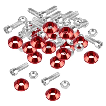 

20PC Aluminum Fender Bumper Engine Dress Up Washer Bolts Screw Kit
