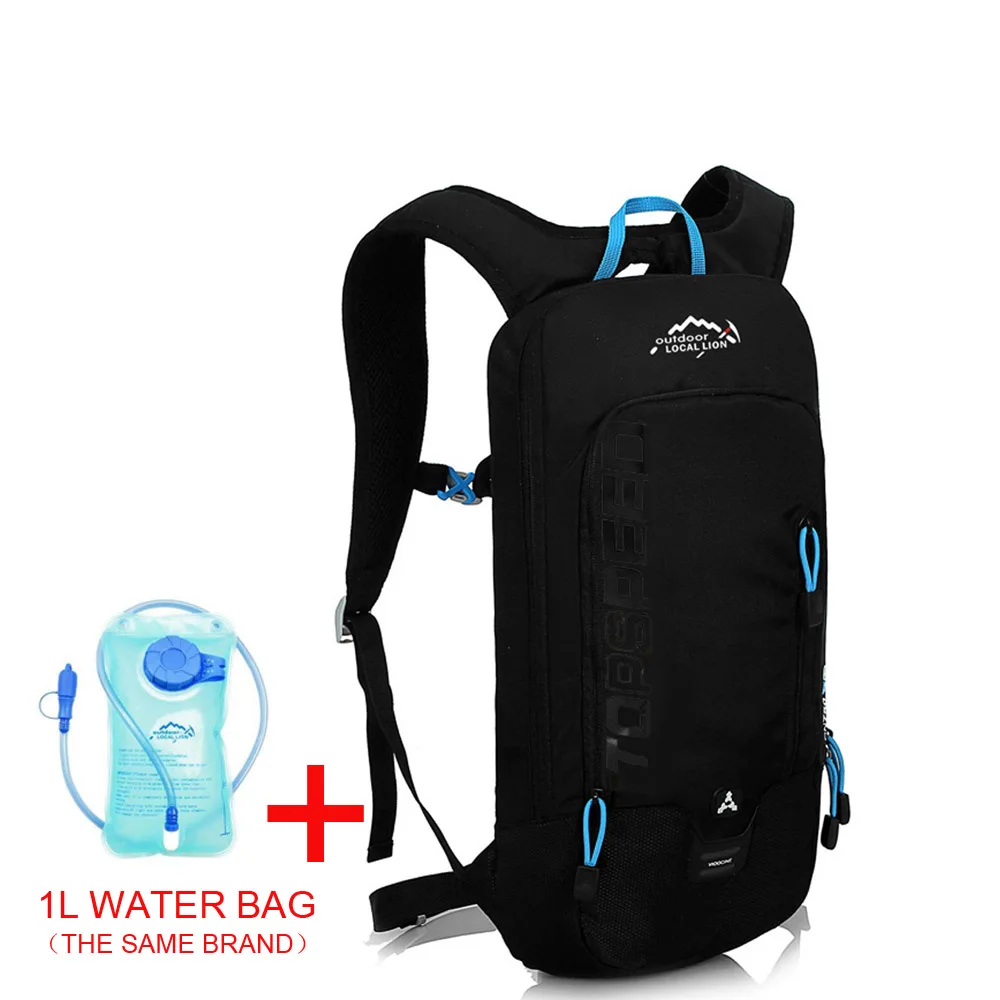 Мужская и женская велосипедная сумка LION 6L для езды на велосипеде, водонепроницаемый дышащий велосипедный рюкзак, велосипедная сумка для воды, велосипедный шлем - Цвет: Black with 1L bag