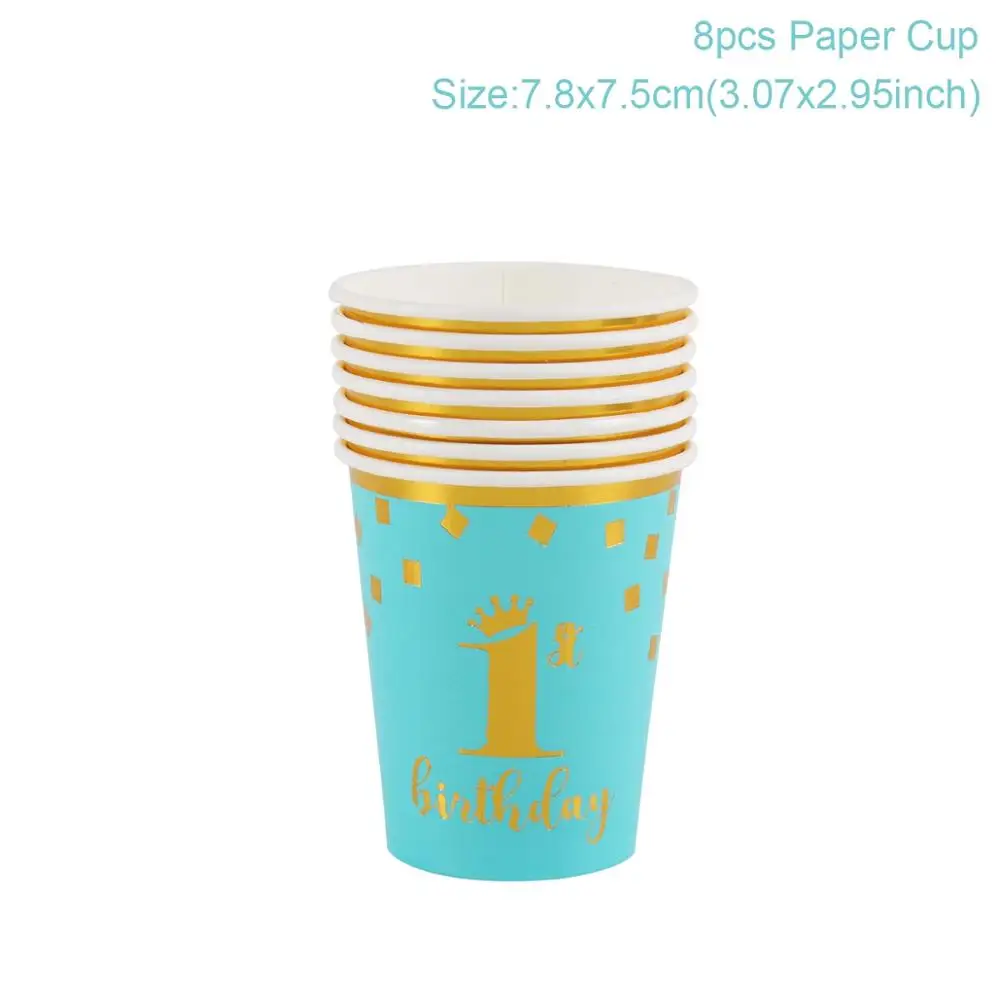 Cup QIFU первый день рождения мальчик вечерние украшения день рождения первый день рождения украшения Дети 1 год 1 день рождения мальчик украшения детский душ - Цвет: Cup
