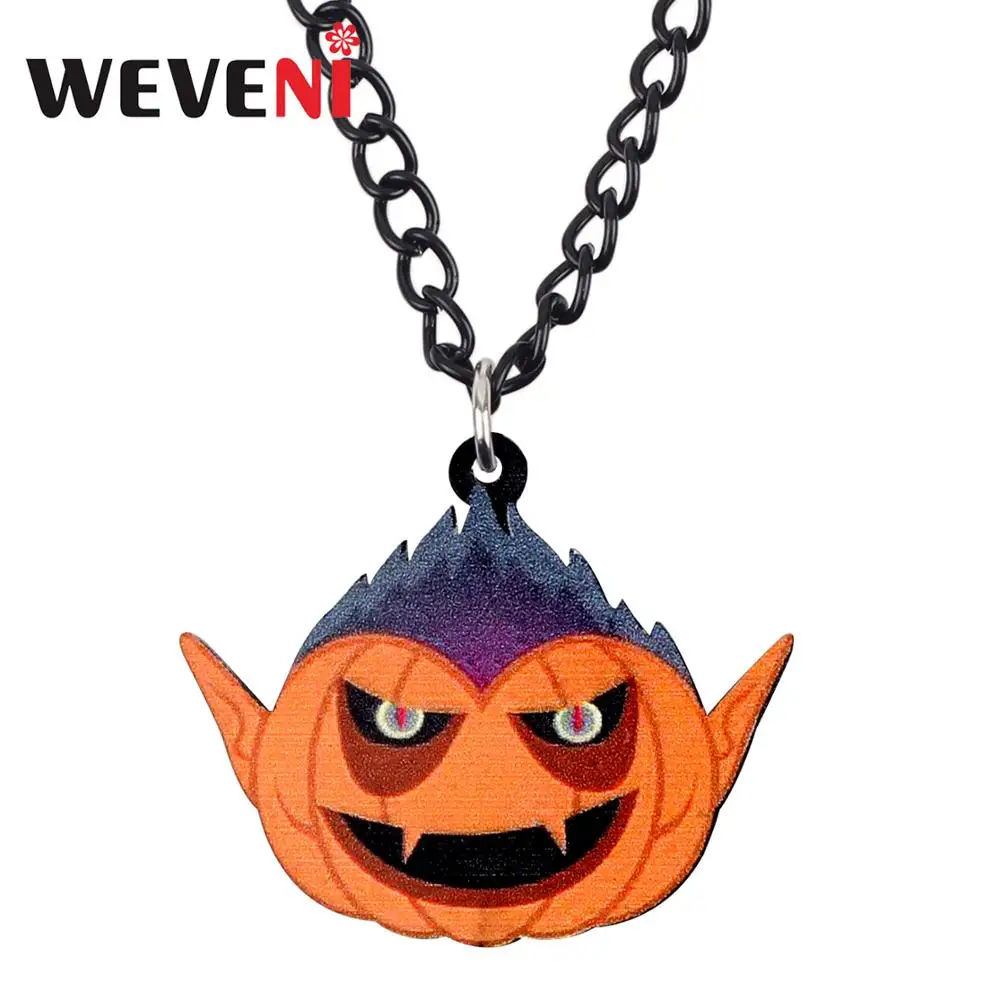 Акриловое ожерелье WEVENI в виде тыквы монстра демона модные украшения для женщин