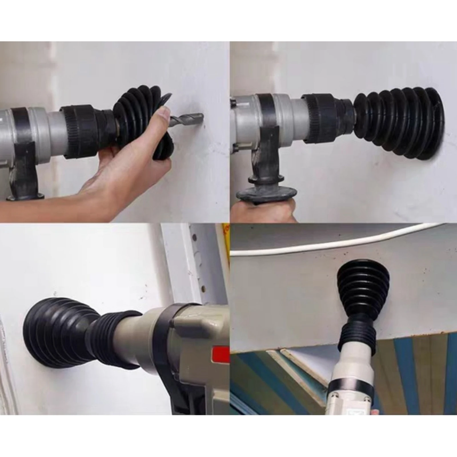 Twist Drill Bit for Electric Hammer, Drill Dust Collector  Hammer Ash Bowl, Drill Extension Adapter Set, for Home Office Use