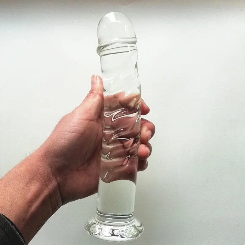 Стеклянная комбинация пениса интимные изделия женская мастурбация стеклянная