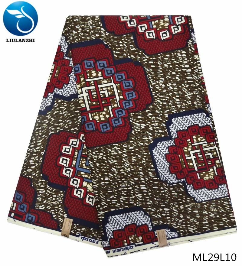 ML29L10 LIULANZHI Анкара воск ткани с принтом Африканский Воск полиэстер ткань для одежды 6 ярдов/партия ML29L01-ML29L18 - Цвет: ML29L10