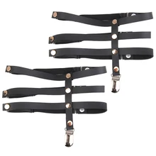 1 пара готический панк для женщин ноги подвязки ремень искусственная кожа на ногу кольцо чулок