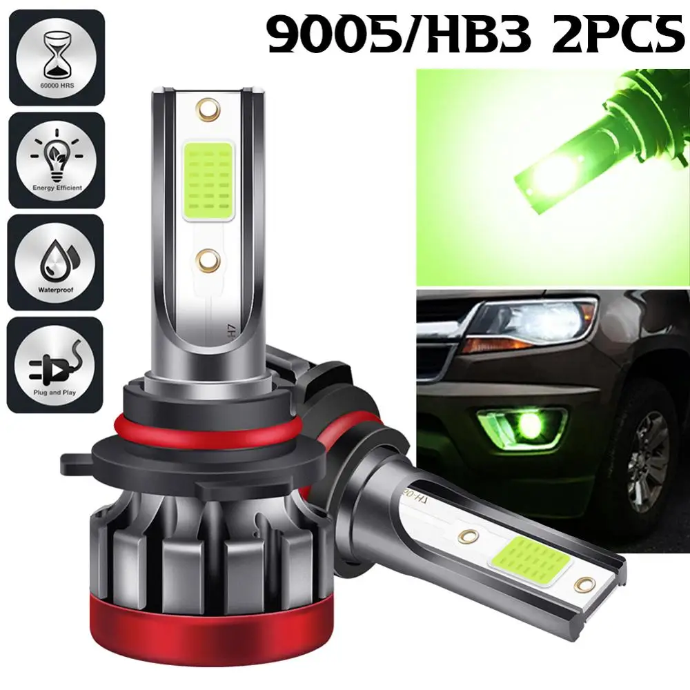 

2PCS Lemon Green 9005/HB3 LED Fog Light Bulbs LED Bulbs DRL Car Daytime Running Lights