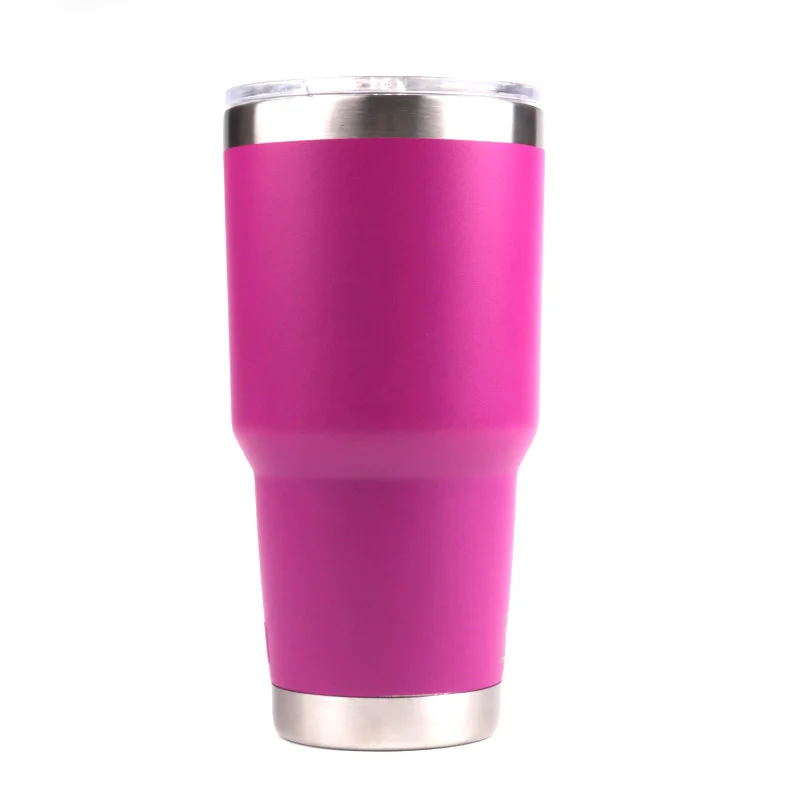 purple Travel Mug 20 30 OZ Tumbler Stainless Steel Double Wall Vacuum Insulated Mugs 30oz Coffee Cup Outdoor Beer Water Tea Coffee Mugs - Цвет: purple