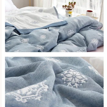 

Grade A Quality Bed Blanket 80S Cotton Summer Throw Blanket Jacquard Quilts Super Soft Home Appliances 8 layer gauze blanket