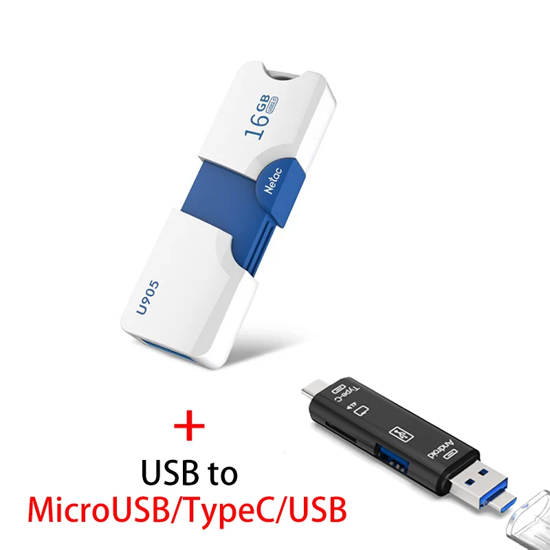 Netac Pendrive 128gb 64gb 32gb 16gb USB Flash Drive 32 64 128 16 GB Pen Drive 2.0 USB Stick Disk on Key Memory for Phone - Цвет: U905 Y211