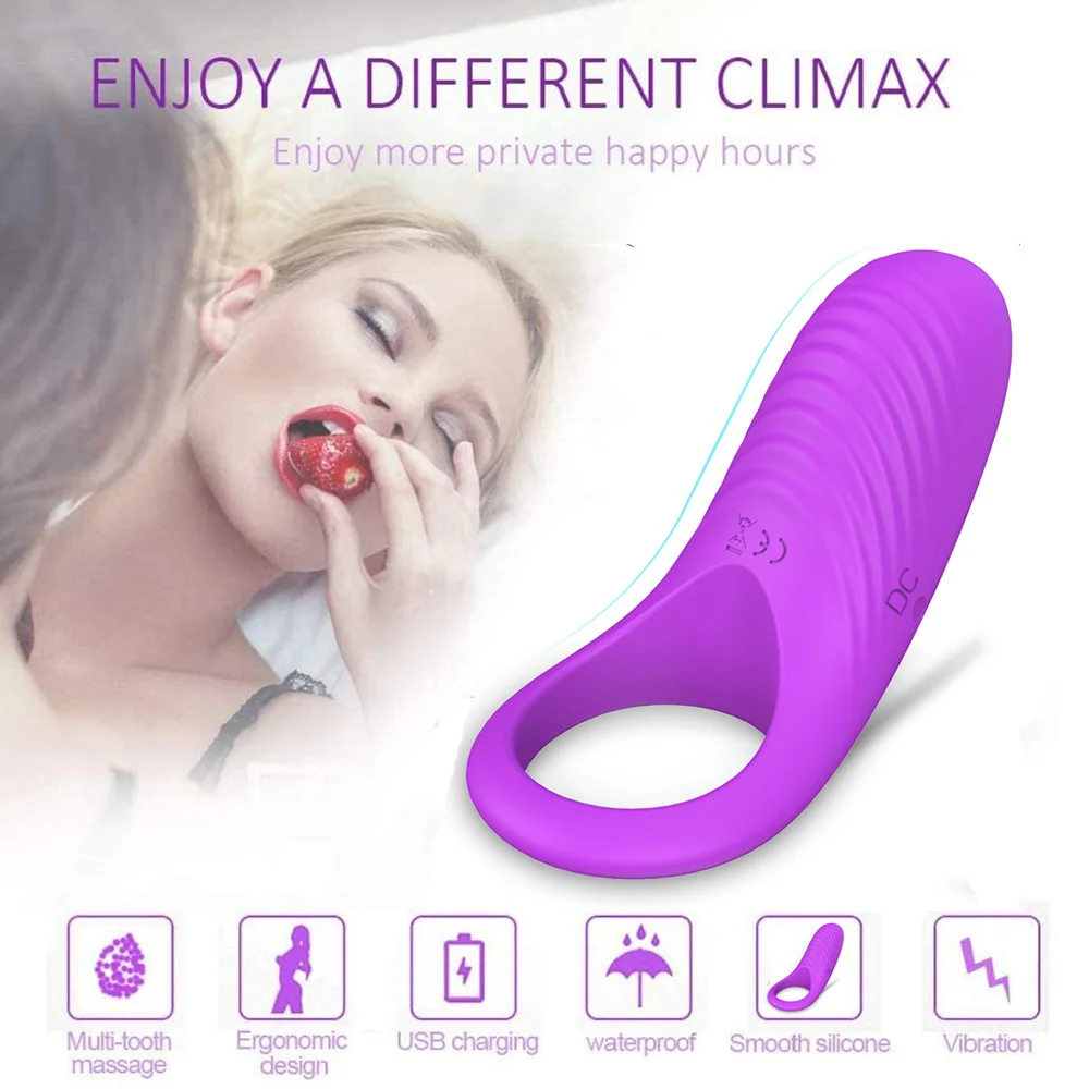 Vibrator Penis Ring Silicone Cock Rings Dick Vibrator Male Penis Massage Sex Toys For Men Time Delay Ejaculation Vibrating