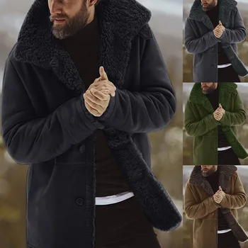 

Laamei 2019 Winter Men Coat Fashion Brand Clothing Fleece Lined Warm Woolen Overcoat Male Wool Blend Coat Plus Size Presale