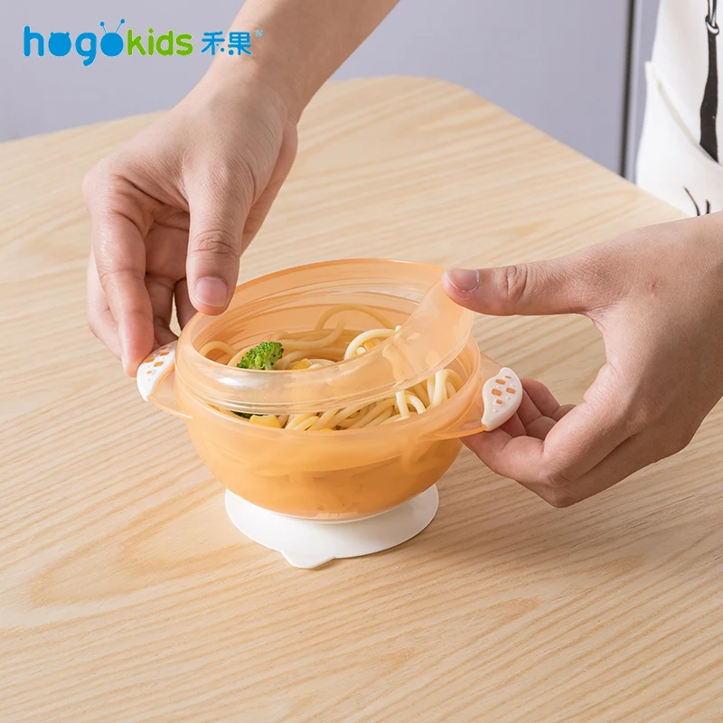 Hogokids набор детской чаши, тренировочная чаша, столовая посуда, обучающее блюдо на присоске, Детские тренировочные столовые приборы, чаша с крышкой, подарочная коробка