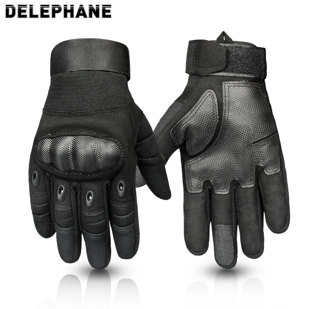 Black Tactical Gloves Knuckles Protective Work Gloves Non Slip Durable