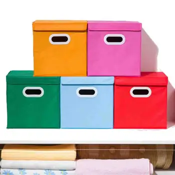 

New folding clothes storage box foldable underwear socks bra storage container cotton liene shirts storage box 28×28×28cm