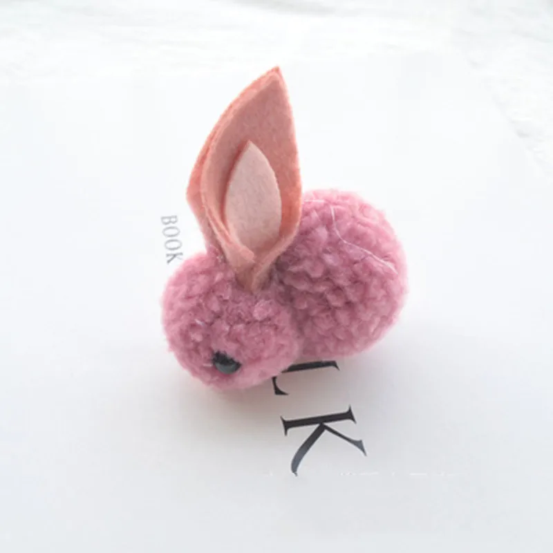 1 шт. Корейская заколка для волос животные шпильки для волос с кроликами для девочек аксессуары для волос 3D плюшевый кролик с ушами милые детские заколки для волос - Цвет: D